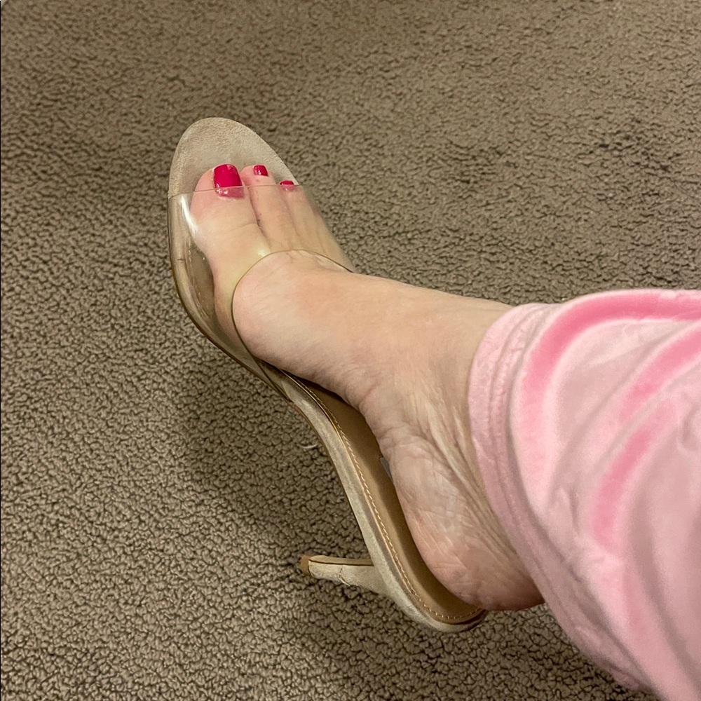 Steve Madden Nude Transparent Slide mules - Picture 2 of 5